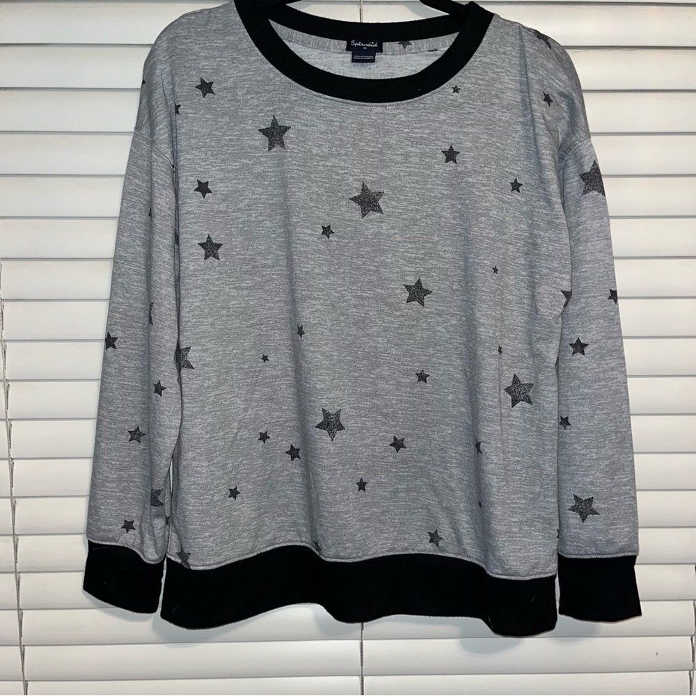 Splendid Heather Gray & Black Long Sleeve Lounge and Pajama Top